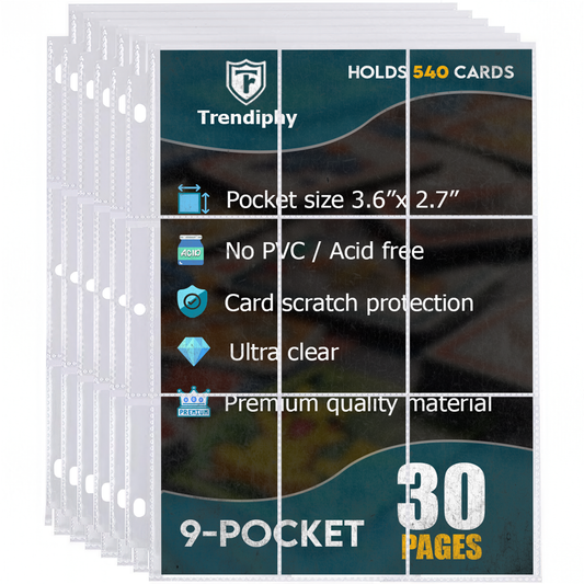 1800 Pocket Card Sleeves – 100 Sheets, 9-Pocket Double-Sided Sheets for 3-Ring Binder