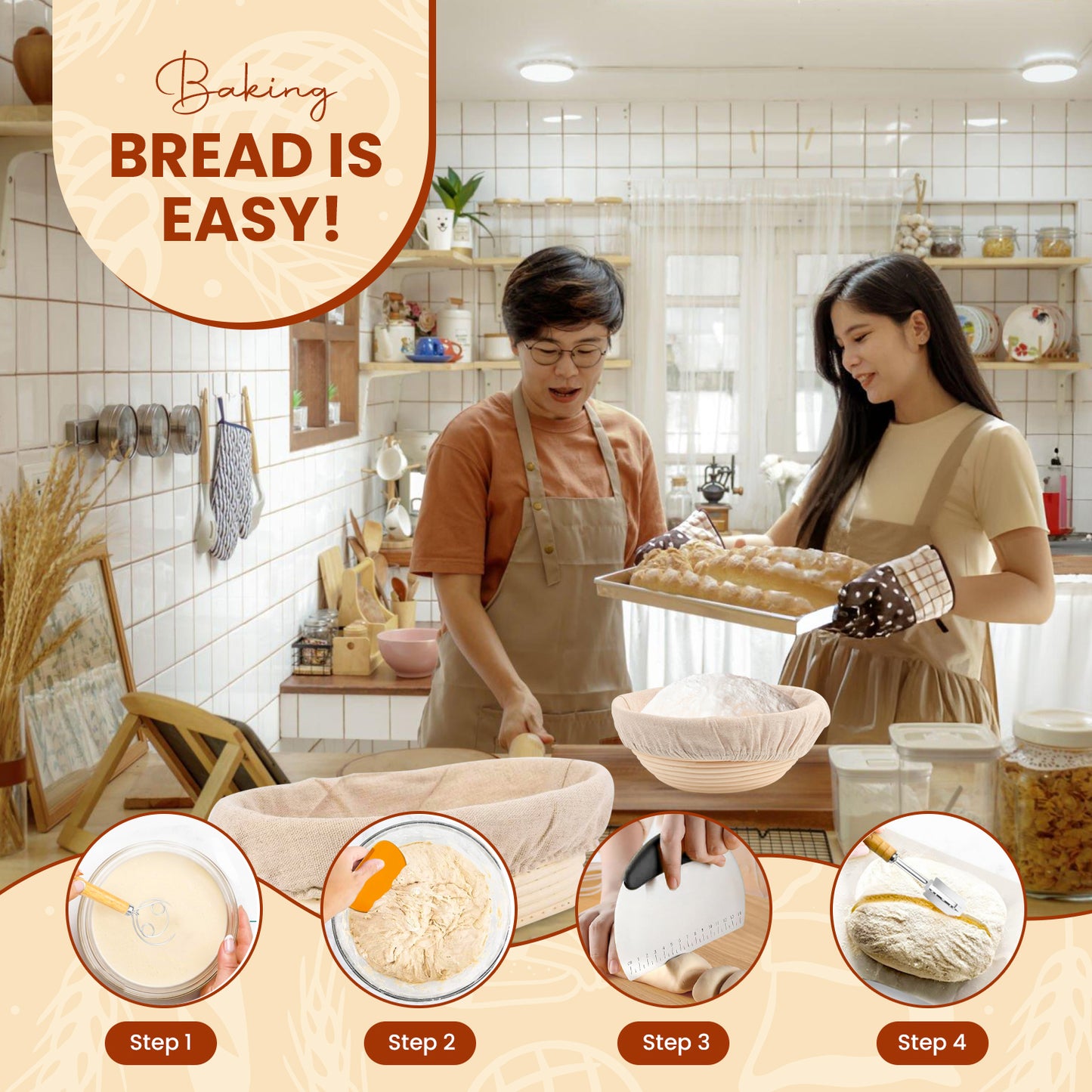 Bread Proofing Basket Set - Oval & Round
