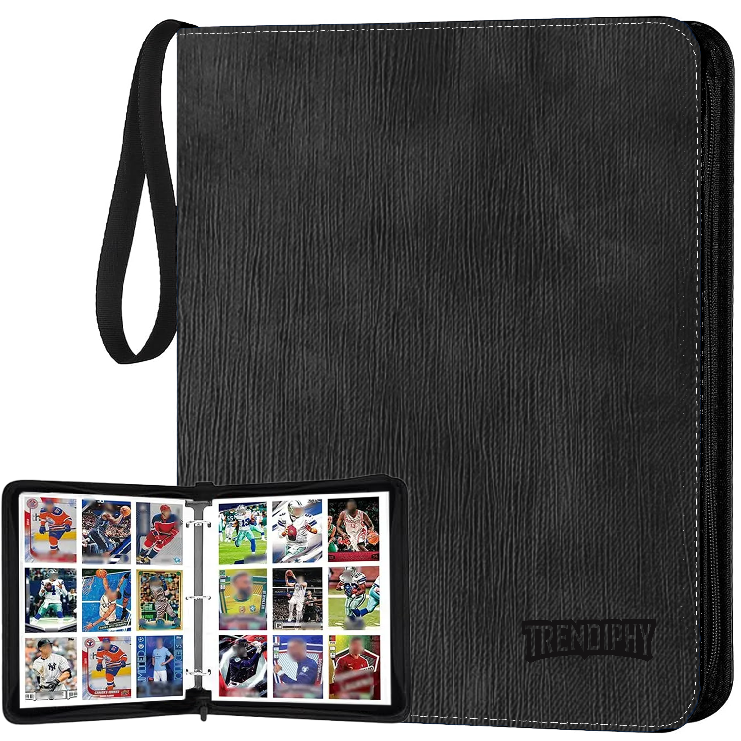 900 Pocket Trading Card Binder 50 Removable Sheets, Premium Zippered Trendiphy 900 Pocket Trading Card Binder 50 Removable Sheets, Premium Zippered Trendiphy
