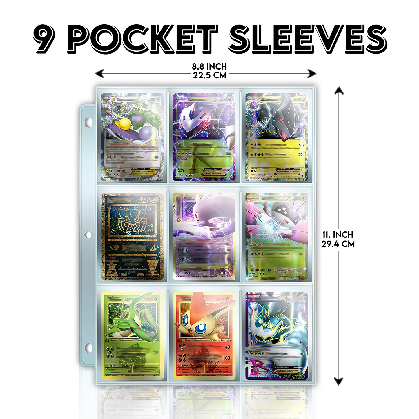 1800 Pocket Card Sleeves – 100 Sheets, 9-Pocket Double-Sided Sheets for 3-Ring Binder