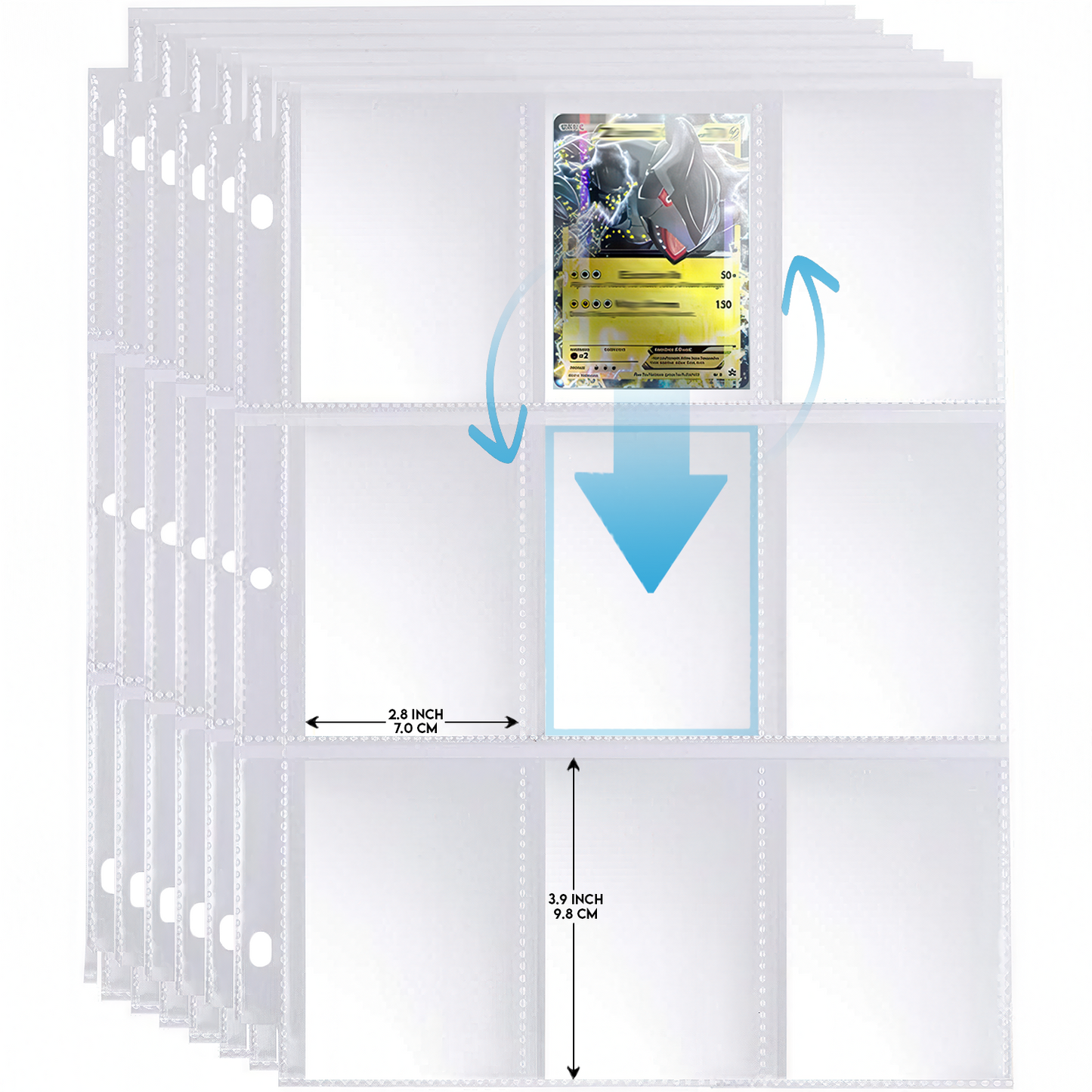 1800 Pocket Card Sleeves – 100 Sheets, 9-Pocket Double-Sided Sheets for 3-Ring Binder
