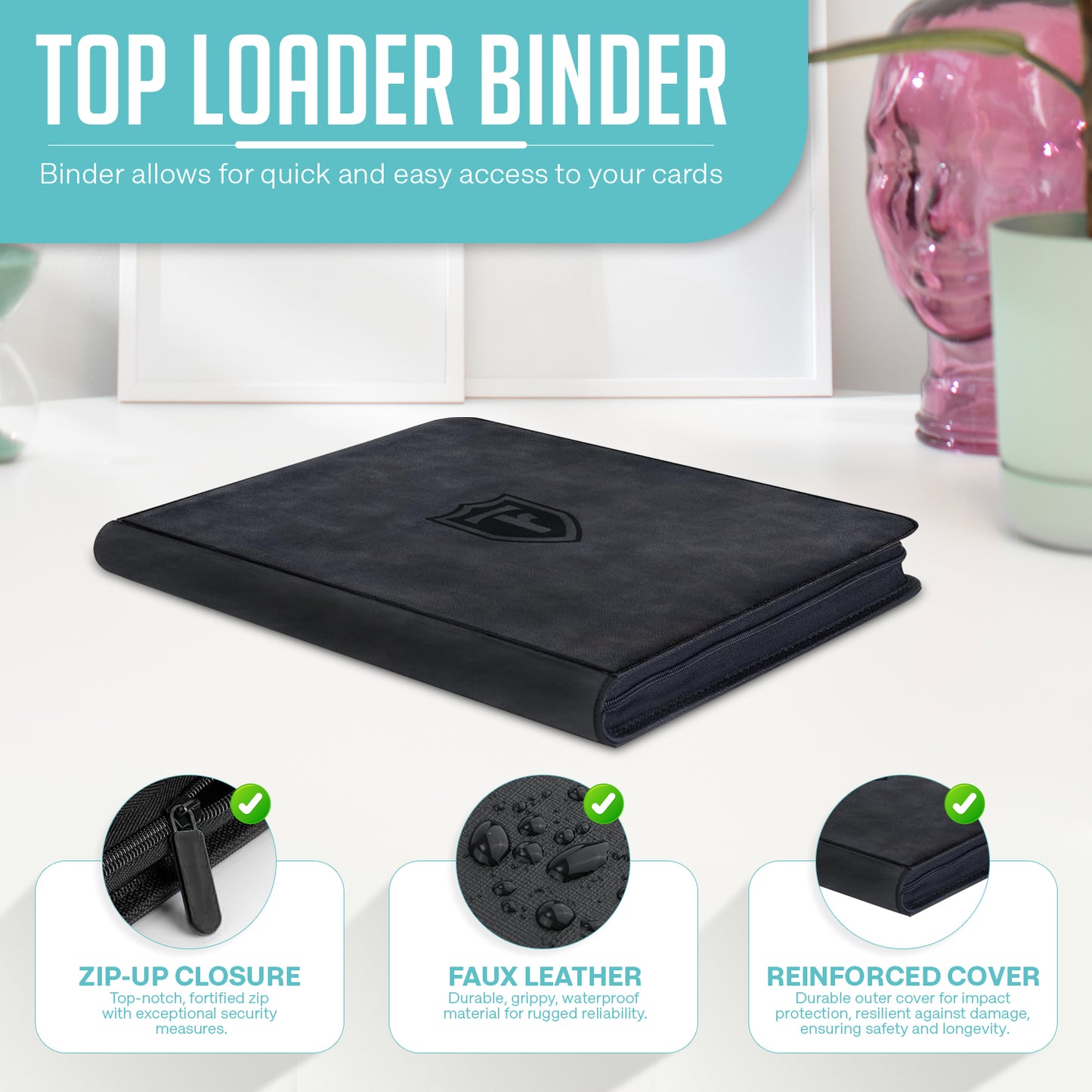 Top Loader Cards Binder 9 Pocket with 288 Card Capacity