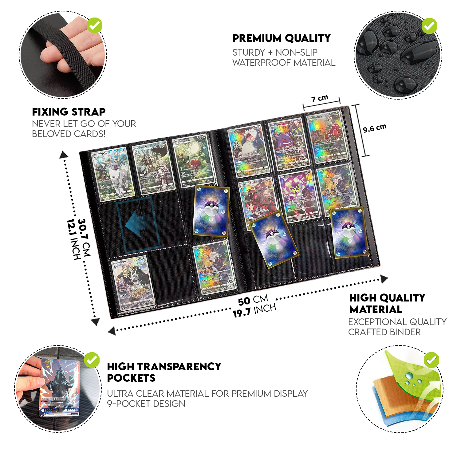 540 Pocket Trading Card Binder 30 Pages, 9-Pocket Side-Loading Album Trendiphy 540 Pocket Trading Card Binder 30 Pages, 9-Pocket Side-Loading Album Trendiphy