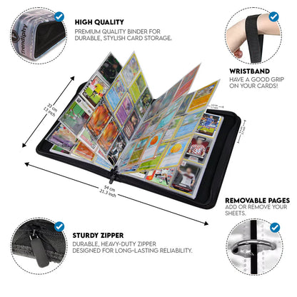 900 Pocket Trading Card Binder – 50 Removable Sheets, Premium Zippered Card Album