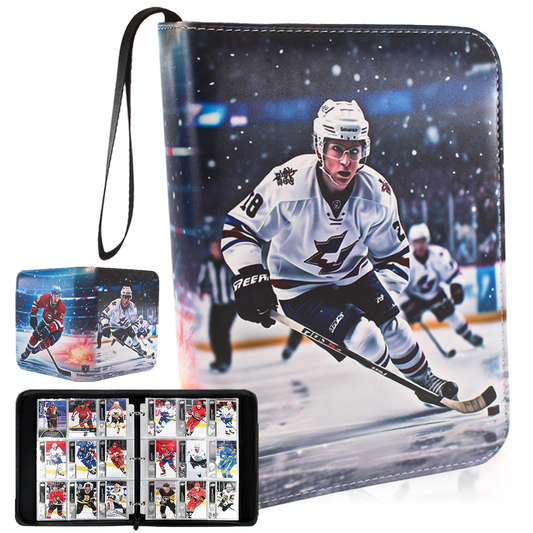 Hockey Card Binder That Holds Standard Cards  - Double Side Removable Transparent Sheets