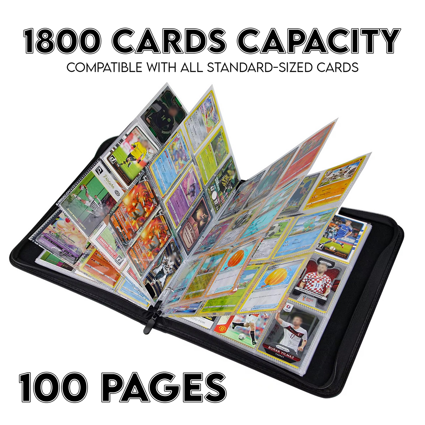 1800 Pocket Card Sleeves – 100 Sheets, 9-Pocket Double-Sided Sheets for 3-Ring Binder