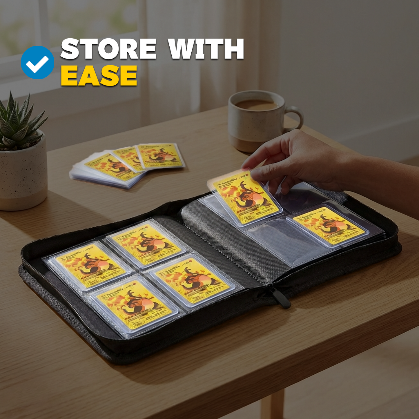 144 Pocket Top Loader Binder, 12 Free Toploaders Included, Binder For Pokémon, MTG & TCG Cards