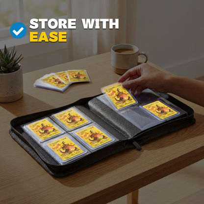 144 Pocket Top Loader Binder, 12 Free Toploaders Included, Binder For Pokémon, MTG & TCG Cards