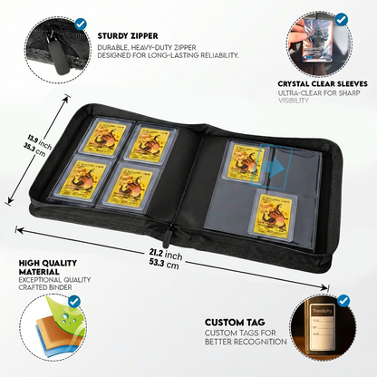 144 Pocket Top Loader Binder, 12 Free Toploaders Included, Binder For Pokémon, MTG & TCG Cards