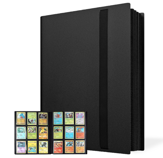 540 Pocket Trading Card Binder – 30 Pages, 9-Pocket Side-Loading Album with Elastic Strap